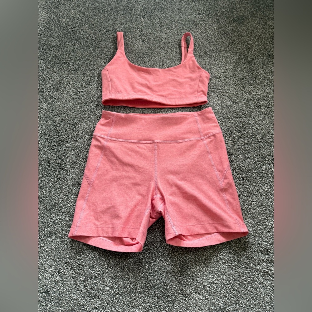 Outdoor Voices Pink Bike Shorts Set